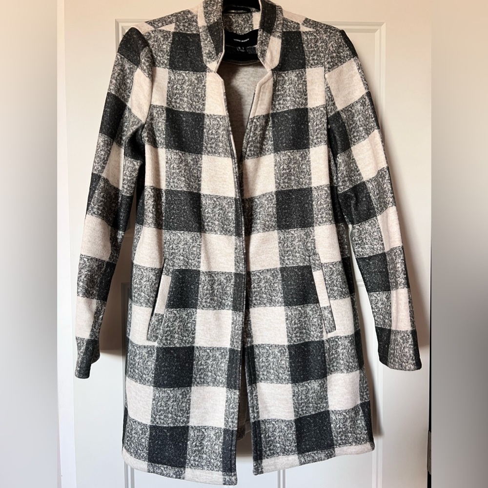Lightweight, Long Plaid Jacket - image 1